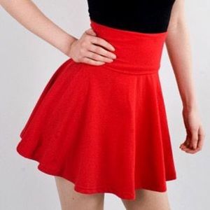 American Apparel High-waisted Red Skirt